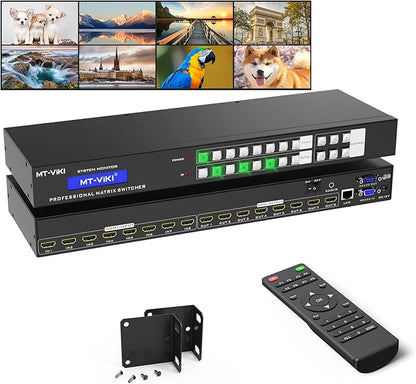 MT-VIKI 4K HDMI Matrix Switch 8X8 w/Web GUI & 3.5mm Stereo Audio Extraction