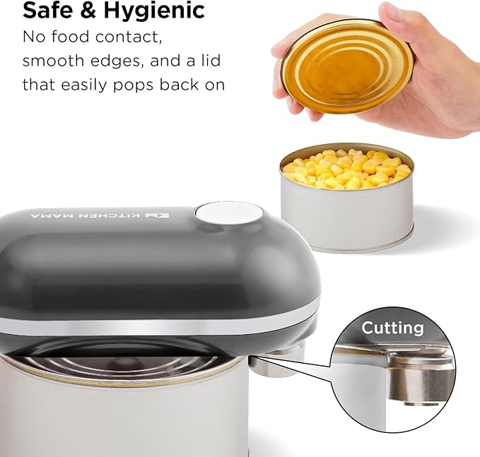 Kitchen Mama Mini Plus Rechargeable Electric Can Opener: USB-C Charging