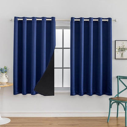 Anytime 100% Blackout Curtain 2 Panels Set, Thermal Insulated Window Drapes