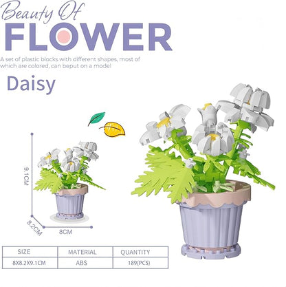 Party Favors for Kids, Tiny Plants Mini Flowers Building Blocks Set for Classroom Prize, Flowers Building Toy, Birthday Gifts for Boys Girls (Daisy+Orchid)
