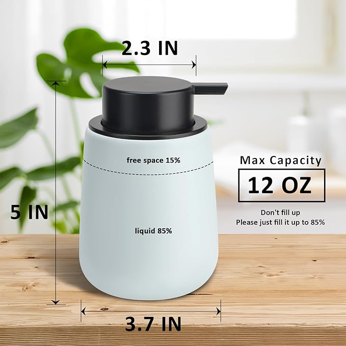 Soap Dispenser Ceramic with Easy-to-Press Pump Hand Lotion Liquid Dispenser