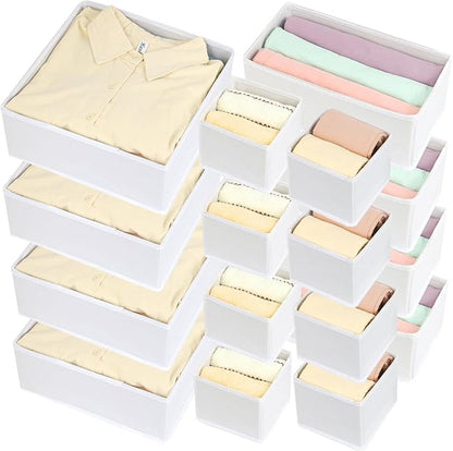 Fordonral 16 Pack Drawer Organizer Clothes, Foldable Fabric Dresser Organizer
