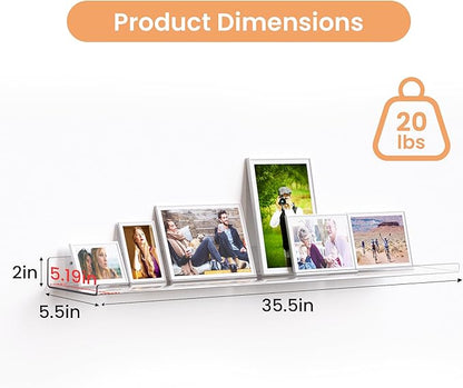 upsimples 2 Pack 35.5x5.5 Inches Acrylic Shelves