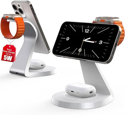 3 in 1 Charging Station for Apple Devices, Mag-Safe Charger Stand Fast Charging