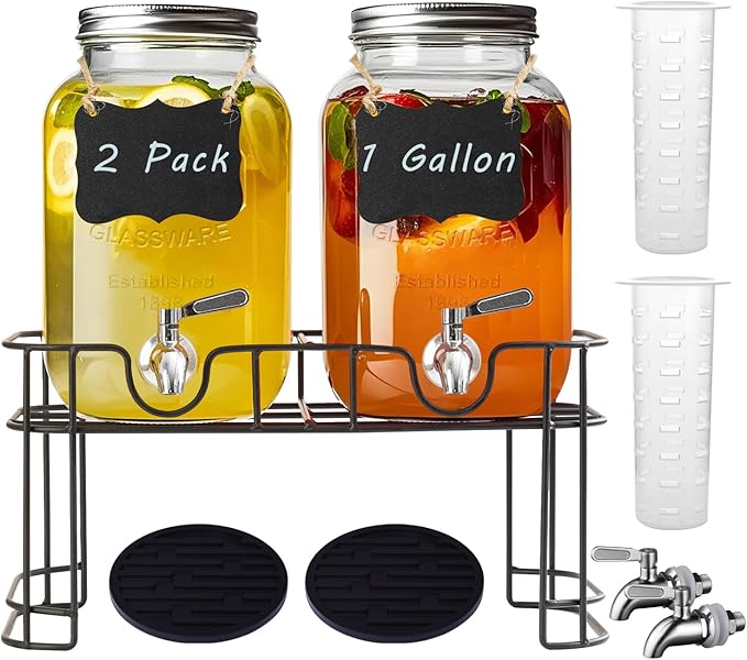 1 Gallon Glass Drink Dispenser
