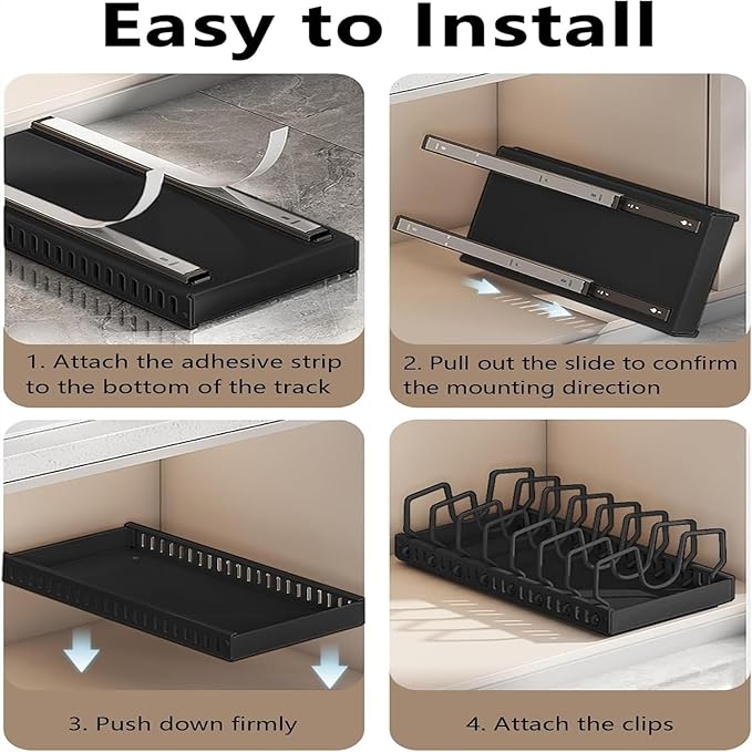 AmoiChic 2 Pack Pull Out Cabinet Organizer