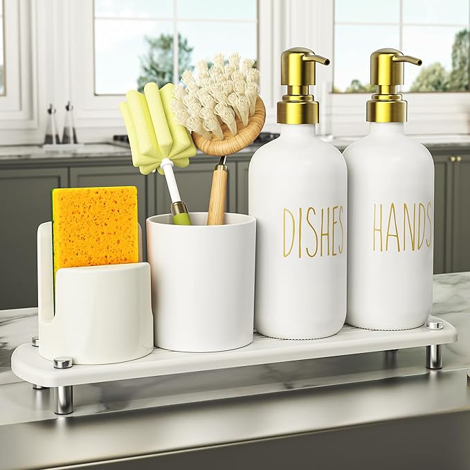 Cisily Kitchen Soap Dispenser Set Comes