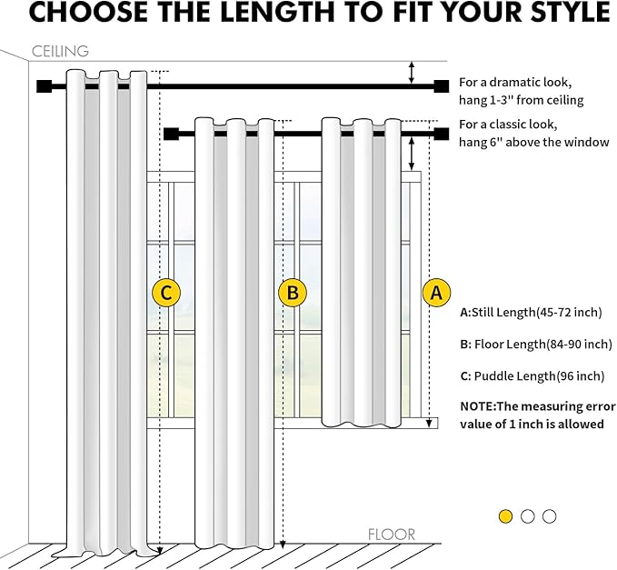 MIULEE Greyish White Blackout Curtains