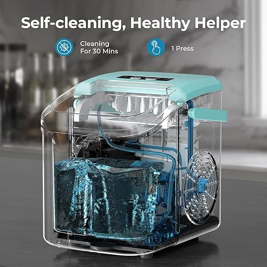 Countertop Ice Maker, 26 lbs/Day ice Production, 2 Sizes, 8 ice Cubes in 6