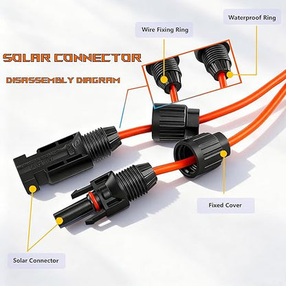 iHaospace XT60 to Solar Connector Cable 25FT/10FT/16.4FT 12AWG, XT60 Extension