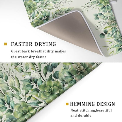 Giwawa Spring Summer Leaf Dish Drying Mat