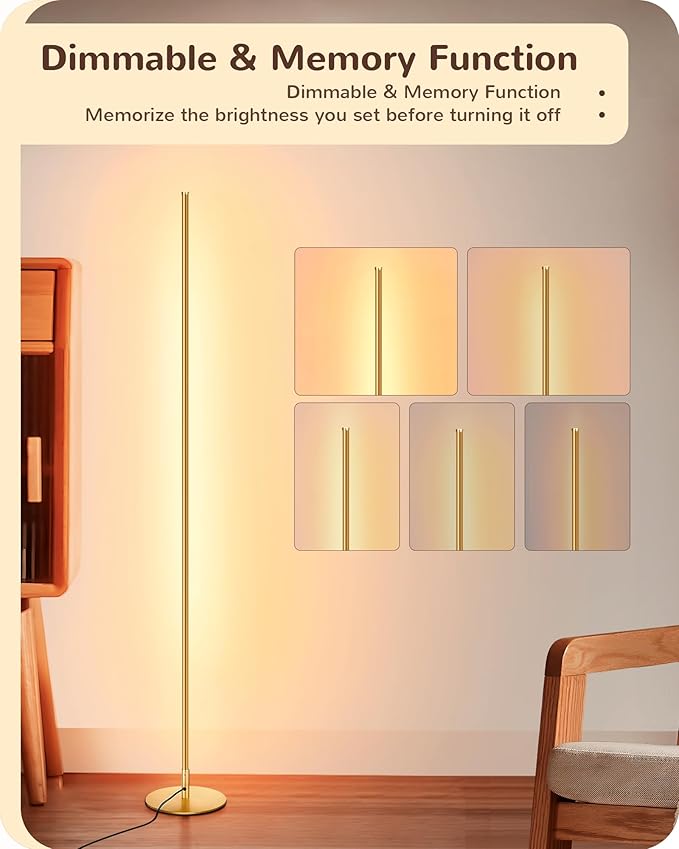 EDISHINE LED Corner Floor Lamp, 57.5" Tall Standing Lamp