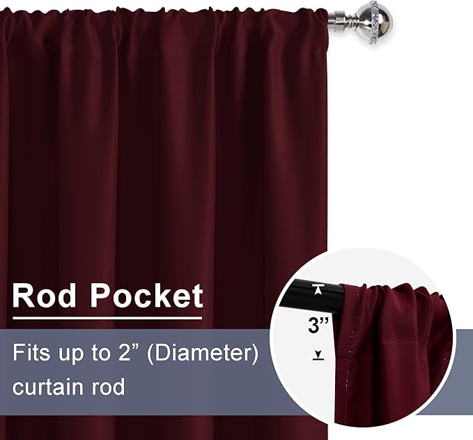 JIUZHEN Blackout Curtains for Bedroom