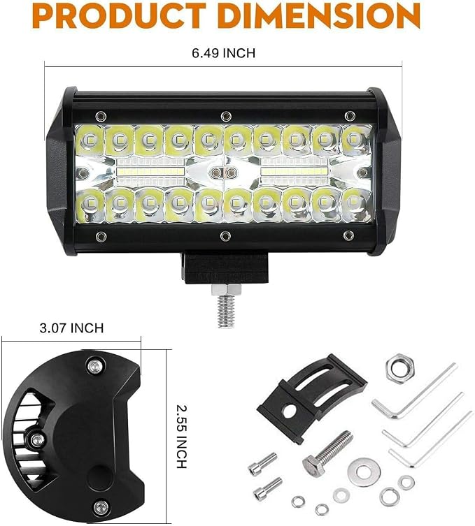 12 Volt led Lights, 7 Inch 120w led Off Road Lights 4 pcs Led Lights Vehicle Accessories for Trucks ATV UTV Tractor Pickup Cart SUV Jeep with Wiring Harness