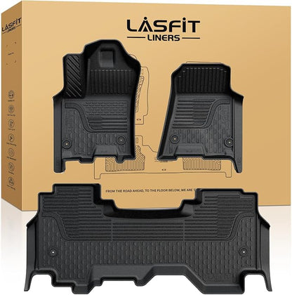 LASFIT Floor Mats for Ram 1500 Quad Cab 2025 2026 Bucket Seat(Not for Bench Seating), All Weather TPE Custom Fit Car Mats Floor Liners 1st & 2nd Row, Black