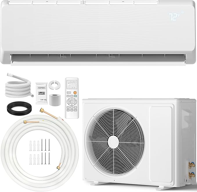 18000 BTU Mini Split Air Conditioner ＆ Heat Pump, 230V Wall Mount Ductless