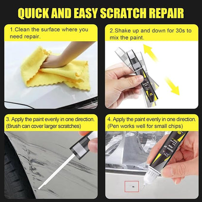 XNA Santorini Black/Ultimate Black(2103/2183/1AG/PEL) for Jaguar Touch Up Paint, 2 in 1 Car Scratch Remover with Pen Tip and Brush, Exact Color-Matched for Car Paint Scratch Repair, Quick & Easy Fix Chips and Nicks