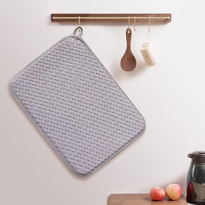 Dish Drying Mats for Kitchen Counter 2 Pack, Dish Drying Pads Absorbent