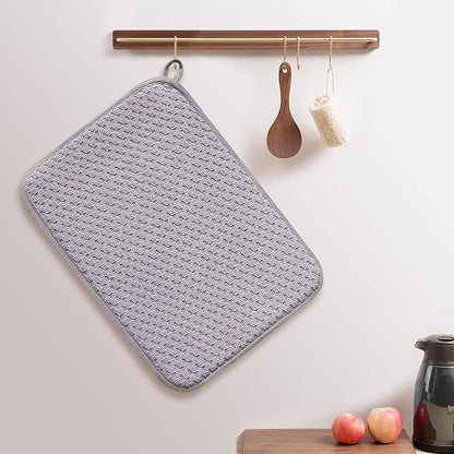 Dish Drying Mats for Kitchen Counter 2 Pack, Dish Drying Pads Absorbent