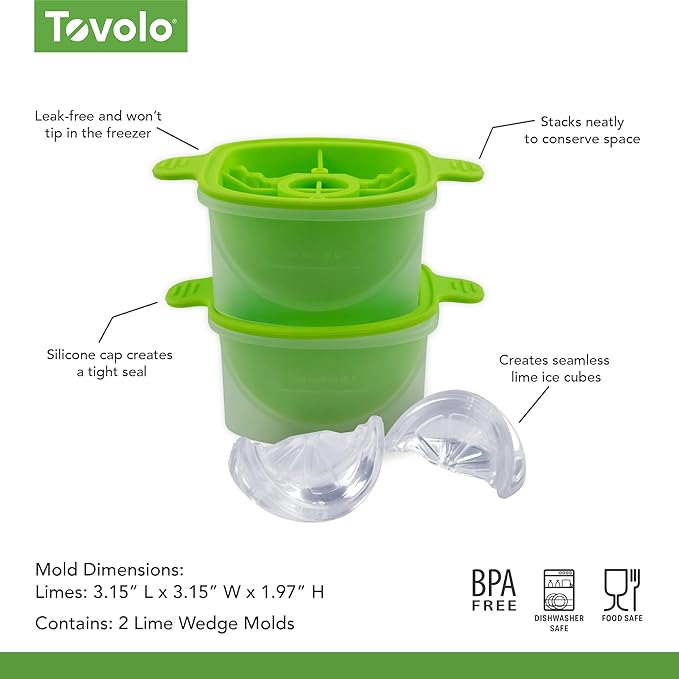 Tovolo Lime Wedge Ice Mold 2 Pack Fun Cocktail Ice Molds