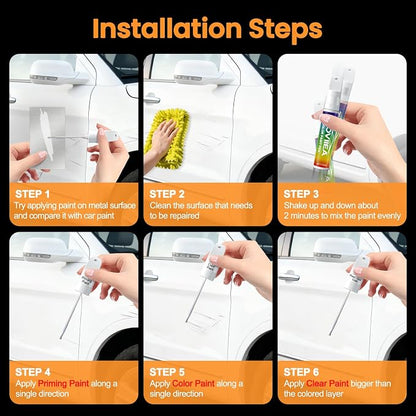 (25D)Snowflake White Pearl Mica Touch Up Paint Compatible with MAZDA,2-In-1 Car Scratch Remover Pen,Car Paint Scratch Repair Kit for Scratches,Chips & Nicks,3-PCS SET,Innovation Upgrade Version