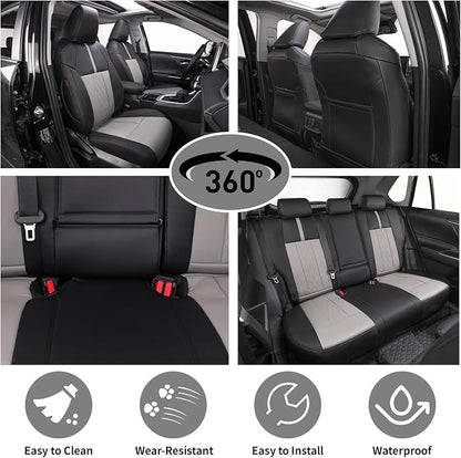 EKR Corolla Seat Covers Custom Fit for Toyota Corolla 2020 2021 2022 2023 2024 2025 2026 SE &2023-2025 XSE &2025 FX,Leather Car Seat Covers Full Set-Faux Leather(Black+Light Gray-1)