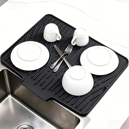 Silicone Dish Drying Mat for Kitchen Counter Sink, Non-Slip dish drying Pad