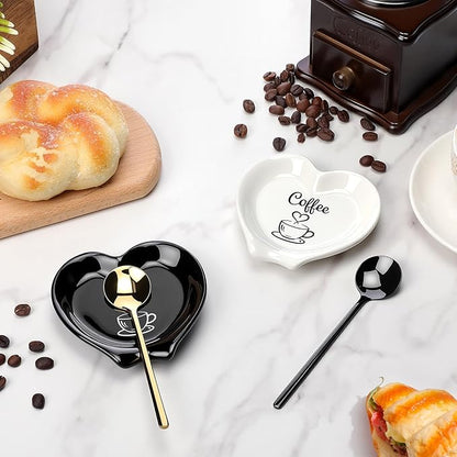 FoldTier 2 Pcs Ceramic Coffee Spoon Rest