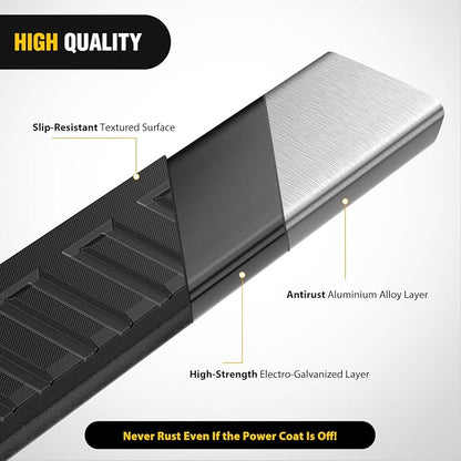 Nilight Running Boards for 2007-2021 Toyota Tundra Crewmax Cab 4 Full Size Doors 6 Inch Side Step Nerf Bars Black