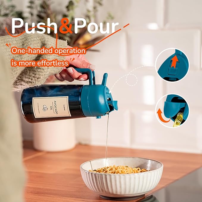 TrendPlain 16oz/470ml Blue Glass Olive Oil Sprayer