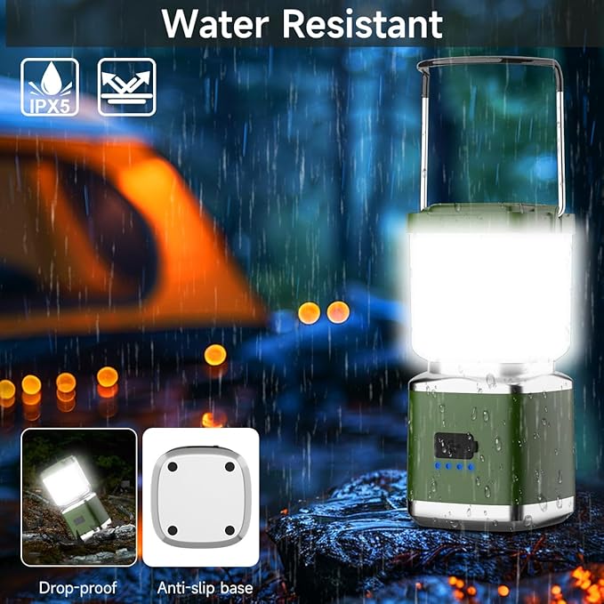 Camping Lantern 2 Pack Lanterns for Power Outages, LED Camping Lights for Tent Hanging, Camp Light Tent Lamp with 20 Hours Runtime, Stepless Dimming, Waterproof Camping Lamp for Hurricane (4 inch)