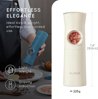 Flendy Gravity Electric Salt and Pepper Grinder Set Rechargeable, Automatic