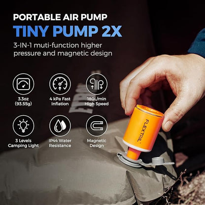 FLEXTAILGEAR Tiny Pump 2X | Rechargeable Air Pump & Camping Lantern