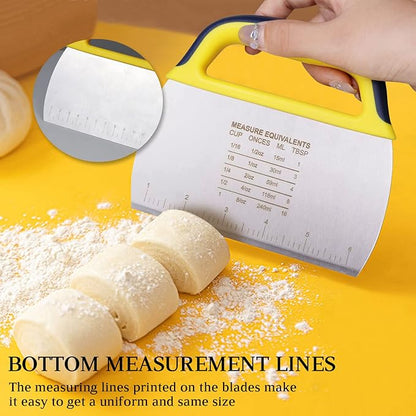 YGDZ Dough Scraper Chopper 2 Pcs, Stainless Steel Dough Cutter