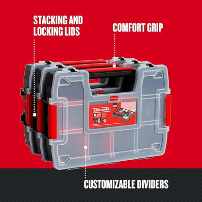 CRAFTSMAN Storage Organizer, Small Parts Organizer, Lid Includes Secure Latch