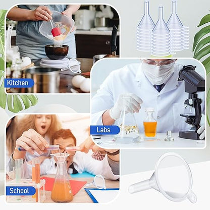 Hoolerry 100 Pcs Small Funnel for Filling Small Bottles Clear Plastic Mini