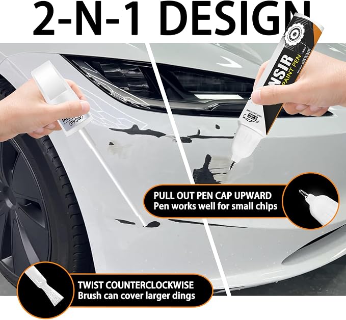 (Midnight Silver Metallic PMNG) Car Touch up Paint Compatible with Tesla Model Y/3/X/S, Car Paint Pen Scratch Repair Two-In-One Touch Up Paint, Premium Car Scratch Remover for Deep Scratches