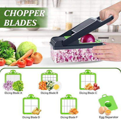 HomeHacks Vegetable Chopper Vegetable Cutter, 15 in 1 Kitchen Gadget, Onion