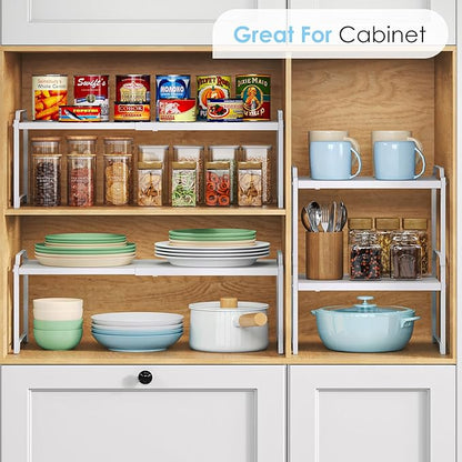 2 Pack 11” Width Expandable Kitchen Cabinet Organizer Shelves, Heavy Duty