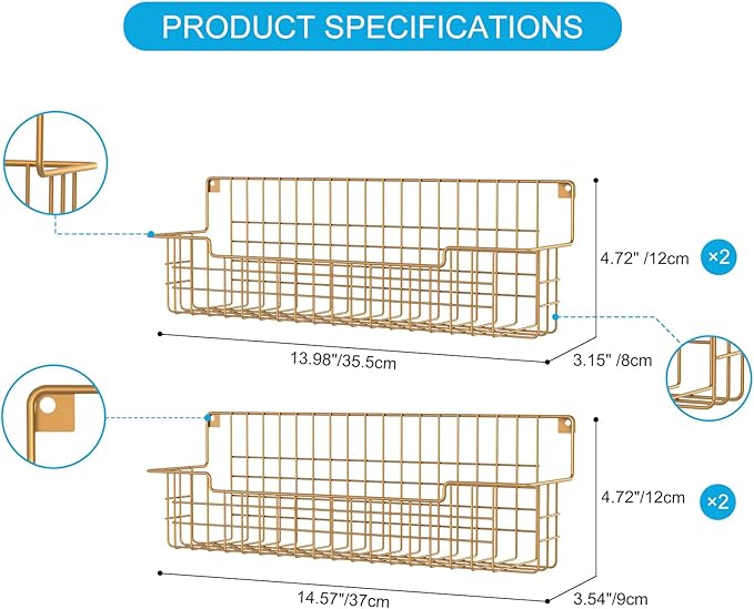 Spice Rack, Metal Spice Holder Shelf