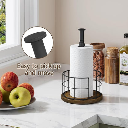 YINMIT Paper Towel Holder Countertop, One-Handed Tear Farmhouse Paper Towel