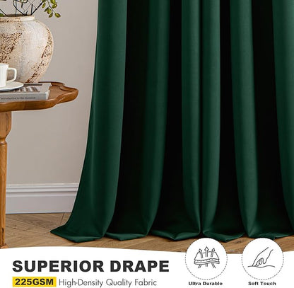 MIULEE Hunter Green Blackout Curtains