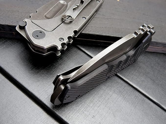 Gtk137 Folding Knife D2 Steel Blade G10 &Steel Handle EDC Tool Knife for Outdoor Camping(G10&Steel)
