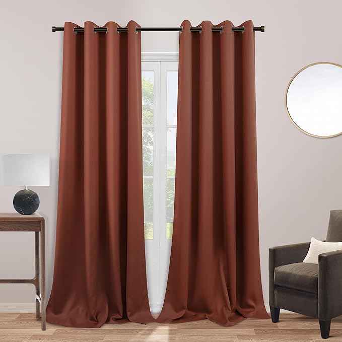 KOUFALL 108 Inch Long Blackout Curtains Thermal Insulated Light Blocking Extra