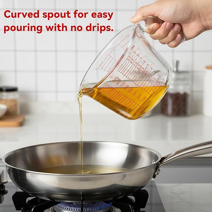 6 Pcs Glass Measuring Cups Set