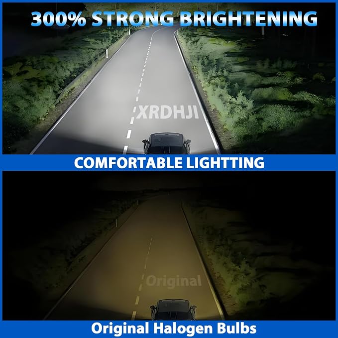 Fit for Chevy Cruze 2016 2017 2018 2019 (Non-Projector) High Performance Halogen Headlight Bulbs,9005 High Beam + H11 Low Beam Non-Projector Headlamp Replacement Bulbs Kit, Plug and Play,Pack of 4