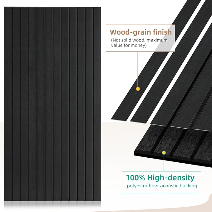 AUTORIFIC Wood Veneer Sound Panels, 10 Pack 47.2”x23.6” Wall Panels, Decorative