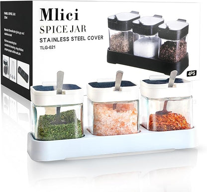 Mlici 8.6 oz Condiments Container Seasoning Jars, Kitchen Spicy Jars