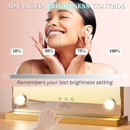 LUXFURNI Hollywood Mirror with Lights Makeup Mirror