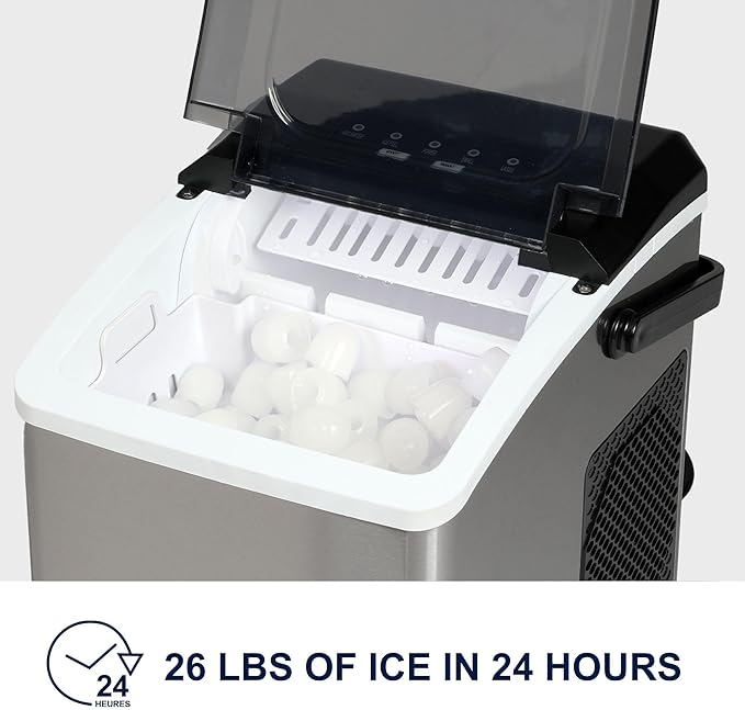 Koolatron Countertop Ice Maker – Maquina para Hacer Hielo en Casa, Nugget Ice